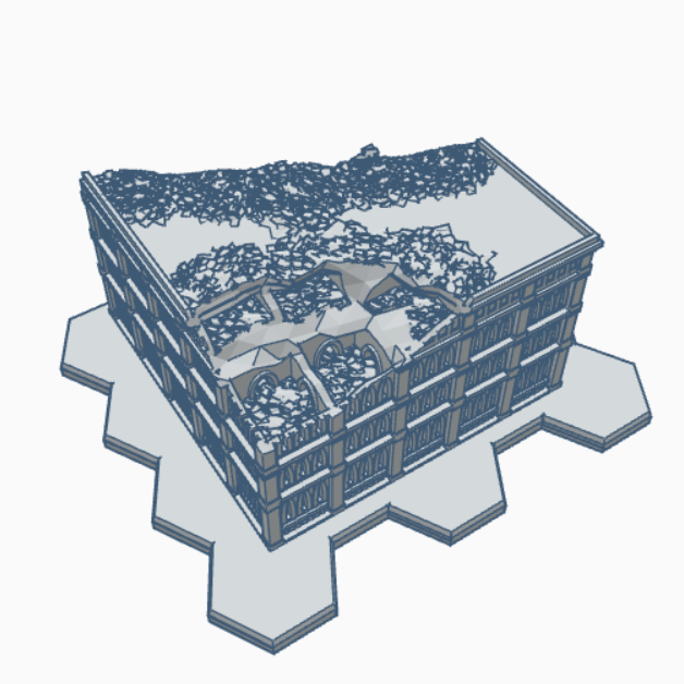 Gothic Ruined Building 118 with Hex Base GRHB118